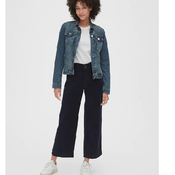 NWT Gap High Rise Mariner Crop Cords 14P Blue c752 - Picture 1 of 6